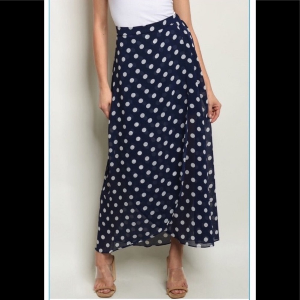 Skylar Polka Dot Maxi Skirt